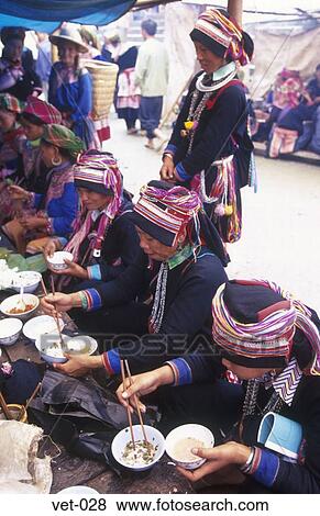 H'mong Women Eating Bac Ha Market Vietnam Asia View Large Photo Image Stock Photo - H'mong Women Eating Bac Ha Market Vietnam Asia. Fotosearch