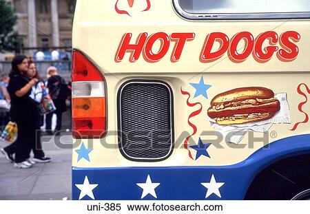 Hot Dog Sign on Snack Van UK View Large Photo Image Stock Photography - Hot Dog Sign on Snack Van UK. Fotosearch