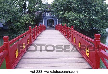 Huc Bridge to Ngoc Son Temple Hanoi Vietnam View Large Photo Image Stock Image - Huc Bridge to Ngoc Son Temple Hanoi Vietnam. Fotosearch