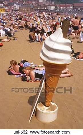 Ice Cream Sign on Beach Scarborough UK View Large Photo Image Stock Image - Ice Cream Sign on Beach Scarborough UK. Fotosearch