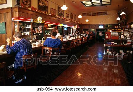 Picture - Inside of American Diner Olympia Washington USA. Fotosearch