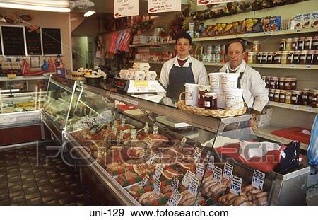 Interior of Traditional Butchers Shop Wales UK View Large Photo Image Stock Photo - Interior of Traditional Butchers Shop Wales UK. Fotosearch