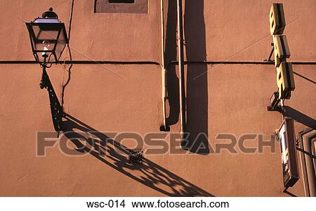 Lamp and Yellow Bar Wall Florence Italy View Large Photo Image Picture - Lamp and Yellow Bar Wall Florence Italy. Fotosearch