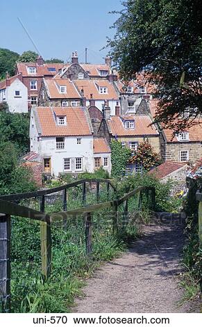 Lane Behind Cottages Robin Hoods Bay UK View Large Photo Image Stock Image - Lane Behind Cottages Robin Hoods Bay UK. Fotosearch