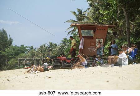 Lifeguard Station on Beach Hawaii USA View Large Photo Image Stock Photo - Lifeguard Station on Beach Hawaii USA. Fotosearch