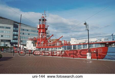 Picture - Lightship 2000 Christian Centre at Mooring Wales UK. Fotosearch