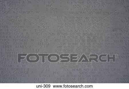 List of Names on American War Memorial UK View Large Photo Image Stock Photo - List of Names on American War Memorial UK. Fotosearch