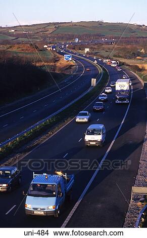 Picture - M4 Motorway Wales. Fotosearch