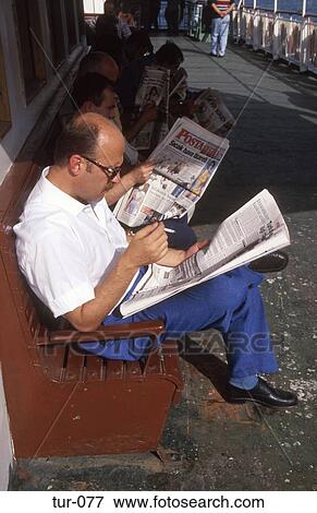 Man Reading Newspaper Istanbul Turkey View Large Photo Image Stock Photo - Man Reading Newspaper Istanbul Turkey. Fotosearch