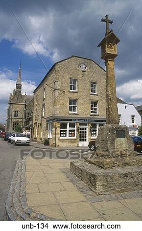 Market Cross and Town Hall Stow on the Wold Gloucestershire UK View Large Photo Image Picture - Market Cross and Town Hall Stow on the Wold Gloucestershire UK. Fotosearch