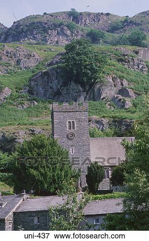 Medieval Church on Hillside Lake District UK View Large Photo Image Stock Photo - Medieval Church on Hillside Lake District UK. Fotosearch