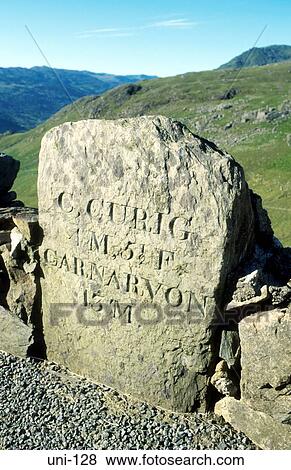 Milestone on Mountain Path Snowdonia Wales UK View Large Photo Image Stock Photo - Milestone on Mountain Path Snowdonia Wales UK. Fotosearch