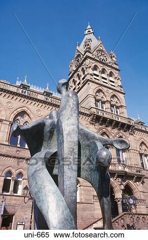 Modern Art Sculpture and Town Hall Chester UK View Large Photo Image Stock Photography - Modern Art Sculpture and Town Hall Chester UK. Fotosearch