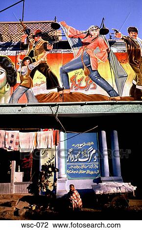 Stock Image - Mural On Building Pakistan. Fotosearch