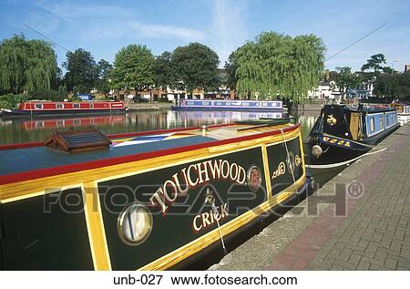 Stock Photo - Narrowboat Stratford upon Avon Warwickshire UK. Fotosearch