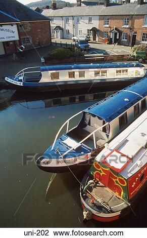 Narrowboats in Basin Welshpool UK View Large Photo Image Stock Image - Narrowboats in Basin Welshpool UK. Fotosearch