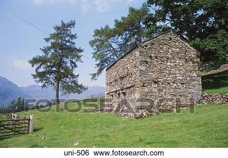 Old Stone Barn on Hillside UK View Large Photo Image Stock Photograph - Old Stone Barn on Hillside UK. Fotosearch