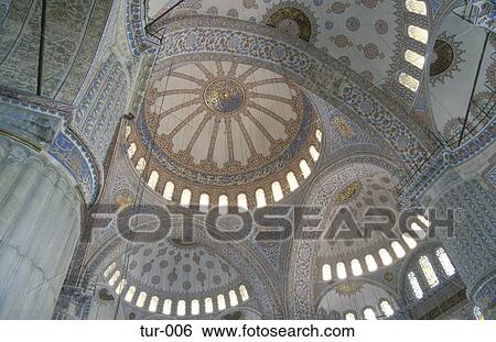 Ornamental Ceiling in the Blue Mosque Istanbul Turkey View Large Photo Image Stock Photograph - Ornamental Ceiling in the Blue Mosque Istanbul Turkey. Fotosearch