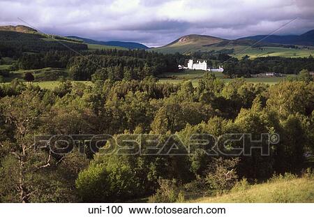 Stock Image - Palace in Verdant Landscape Scotland. Fotosearch