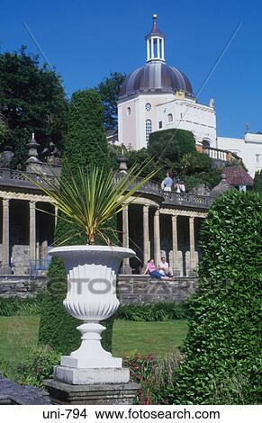 Palm in Urn Portmeirion Village Green Wales UK View Large Photo Image Picture - Palm in Urn Portmeirion Village Green Wales UK. Fotosearch