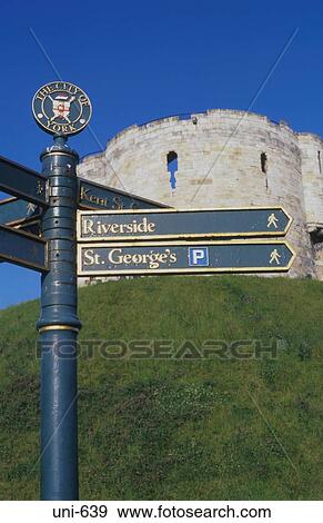 Pedestrian Footpath Sign by Cliffords Tower York View Large Photo Image Stock Photo - Pedestrian Footpath Sign by Cliffords Tower York. Fotosearch
