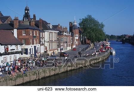 People on River Embankment York UK View Large Photo Image Stock Image - People on River Embankment York UK. Fotosearch