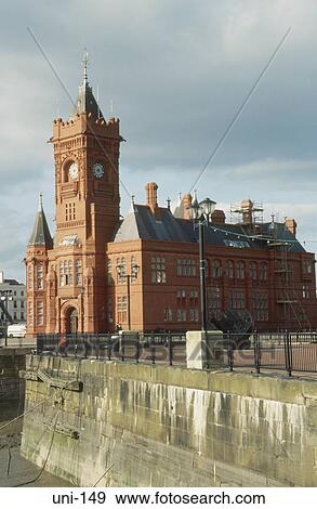 Pierhead Building on Quayside Cardiff Bay UK View Large Photo Image Stock Photo - Pierhead Building on Quayside Cardiff Bay UK. Fotosearch