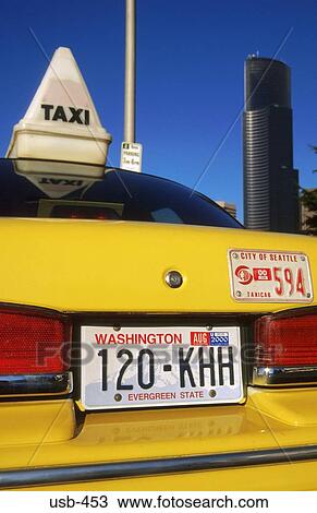 Rear of Yellow Cab Seattle USA View Large Photo Image Stock Image - Rear of Yellow Cab Seattle USA. Fotosearch