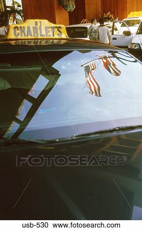 Reflection of Flags in Taxi Windshield Hawaii USA View Large Photo Image Stock Image - Reflection of Flags in Taxi Windshield Hawaii USA. Fotosearch