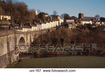 Road into Old Welsh Village Llandeilo UK View Large Photo Image Stock Photo - Road into Old Welsh Village Llandeilo UK. Fotosearch