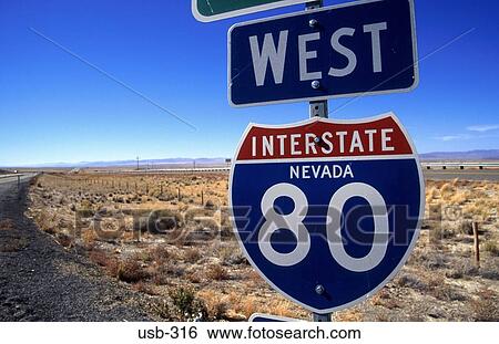 Stock Photograph - Road Number Sign in Nevada USA. Fotosearch