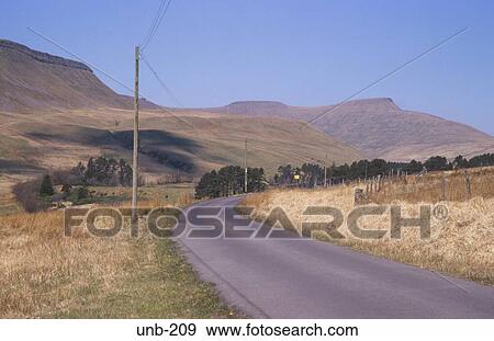 Road Winding into the Brecon Beacons Wales UK View Large Photo Image Stock Photo - Road Winding into the Brecon Beacons Wales UK. Fotosearch