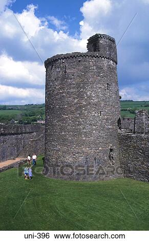 Stock Photograph - Round Castle Tower Kidwelly UK. Fotosearch