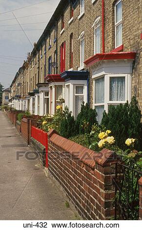 Row of Terraced Houses Scarborough UK View Large Photo Image Stock Image - Row of Terraced Houses Scarborough UK. Fotosearch