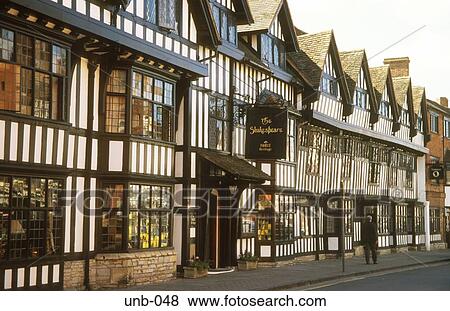 Row of Timber Framed Buildings Stratford upon Avon Warwickshire UK View Large Photo Image Stock Photo - Row of Timber Framed Buildings Stratford upon Avon Warwickshire UK. Fotosearch