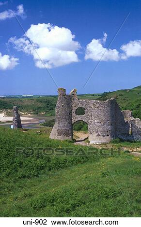 Ruins of Pennard Castle Wales UK View Large Photo Image Stock Image - Ruins of Pennard Castle Wales UK. Fotosearch