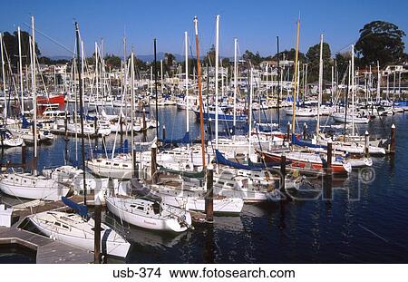 Picture - Sailing Boats in Marina Santa Cruz USA. Fotosearch