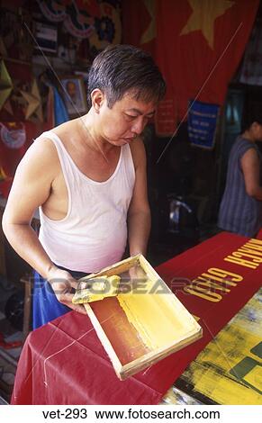 Stock Image - Screen Printing Hanoi Vietnam. Fotosearch