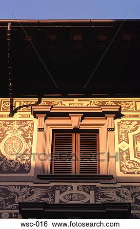 Shuttered Window and Patterned Wall Florence Italy View Large Photo Image Stock Photograph - Shuttered Window and Patterned Wall Florence Italy. Fotosearch