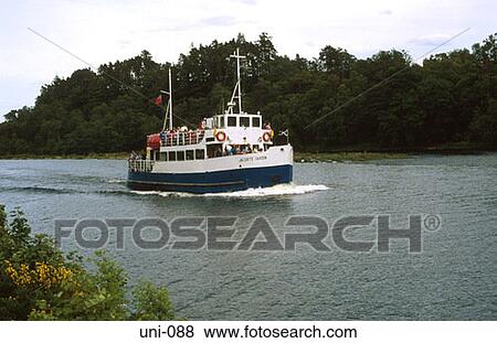 Stock Photo - Small Passenger Ferry on River Scotland. Fotosearch