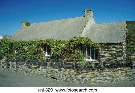 Small Stone Cottage Wales UK View Large Photo Image Stock Photo - Small Stone Cottage Wales UK. Fotosearch