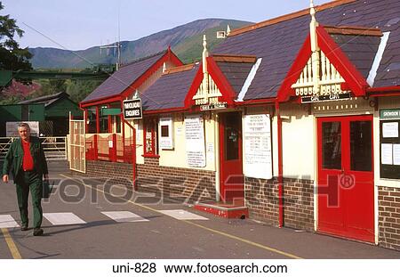 Snowdon Mountain Railway Station at Llanberis Snowdonia National Park Wales UK View Large Photo Image Stock Photo - Snowdon Mountain Railway Station at Llanberis Snowdonia National Park Wales UK. Fotosearch