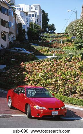 Sports Car on Steep Road San Francisco USA View Large Photo Image Stock Image - Sports Car on Steep Road San Francisco USA. Fotosearch