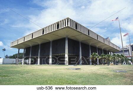 Stock Photograph - State Capitol Building Honolulu Oahu Hawaii USA. Fotosearch