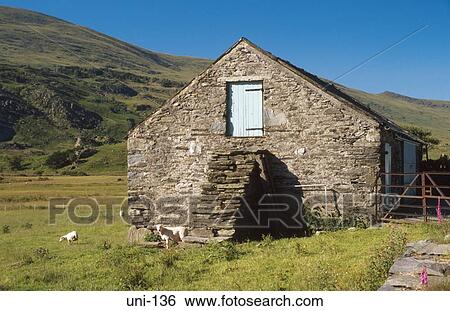 Stone Barn in Empty Welsh Valley UK View Large Photo Image Stock Photograph - Stone Barn in Empty Welsh Valley UK. Fotosearch