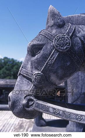 Stock Image - Stone Horse Tomb of Khai Dinh Hue Vietnam. Fotosearch