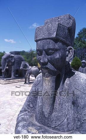 Stock Image - Stone Soldier Tomb of Khai Dinh Hue Vietnam. Fotosearch