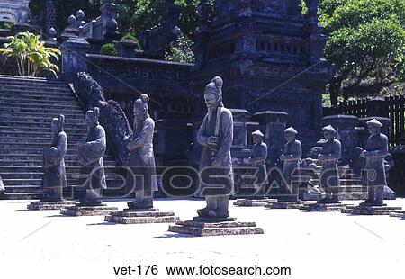 Stock Photograph - Stone Soldiers Tomb of Khai Dinh Hue Vietnam. Fotosearch