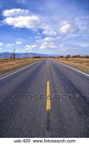 Stock Image - Straight Road Idaho USA. Fotosearch