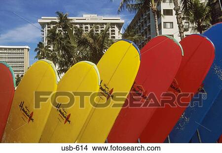 Picture - Surfboards Hawaii USA. Fotosearch